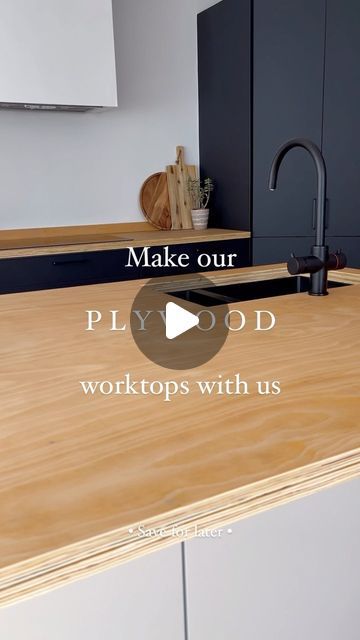 Charlotte Buckingham on Instagram: "And before the neggy comments arrive… we know these worktops may not last ✌🏽 

BUT… they are affordable and appropriate for our budget currently, and we are OBSESSED with the look of plywood, so we have to give it a try, right?! 

If you followed in our stories a few weekends back, we ended up redoing the island as we originally did it in marine ply which when sealed gave a more of a dark walnut finish. We ended up using structural ply from @wickes which cost us £40 per sheet. 

In total, these worktops cost us less than £200. If we need to change a few years down the line - that’s good with us! 

We’ve sealed and protected using @rubiomonocoatuk Oil 2C in Pure (pr product). We’ve used their oil before on our wood cladding and it’s worked a treat 👌🏼 Plywood Kitchen Worktop, Plywood Worktop, Plywood Counter, Plywood Countertop, Japandi Kitchen, Scandi Kitchen, Plywood Design, Sink In Island, Plywood Kitchen