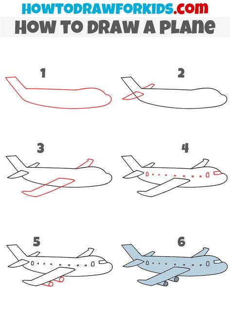 How-to-draw-a-plane-step-by-step Drawing A Airplane, How To Draw A Plane Step By Step, Step By Step Airplane Drawing, Drawing Airplane Easy, Plane Sketch Simple, How To Draw A Plane Easy, How To Draw An Airplane, How To Draw Airplane, How To Draw A Plane