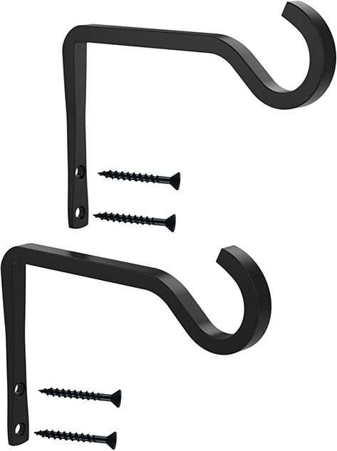 Amazon.com : StoutMax Decorative Iron Metal Wall Hook Plant Hanger Bracket Shepherds Hook Lantern Wall Hanger for Hanging Plants Outdoor, Bird feeders, Rustic Home Decor 2 Pack (6 inch Black) : Patio, Lawn & Garden Plant Hanger Bracket, Bird Feeder Hangers, Interior Design Garden, Decorative Coat Hooks, Hanging Wall Organizer, Metal Plant Hangers, Hanging Plants Outdoor, Planter Holder, Plant Bracket