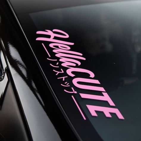 Hellacute Banner // Windshield Banner // Car Banner // Car | Etsy Car Decals For Women, Car Sticker Ideas, Windshield Banner, Decals For Women, Car Banner, Car Sticker Design, Car Guy Gifts, Jdm Stickers, Car Deco