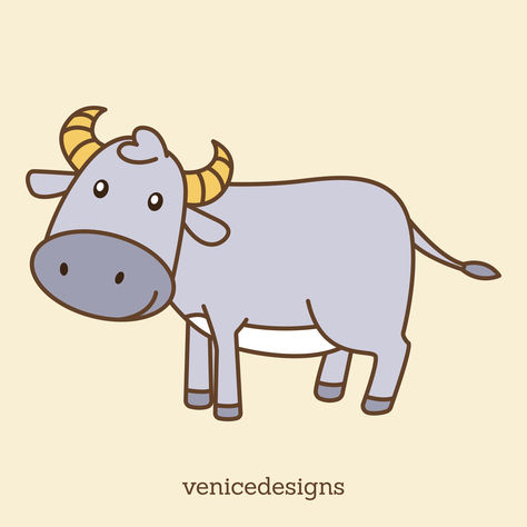 Cute Carabao Animal Vector Icon Filipino Clipart, Carabao Clipart, Cute Animal Vector, Buffalo Animal, Animal Vector, Graphic Design Elements, Water Buffalo, Graphics Design, Flat Design