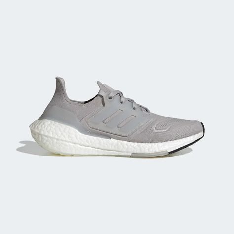 With the help of 1.2 million foot scans, we updated Ultraboost with a complete 360° female fit improvement. And we didn't stop there. We re-engineered the rubber outsole. We tested hundreds of prototypes. We kept going until we saw visible improvements in performance. The result? 4% more forefoot energy return, compared to Ultraboost 21 for women. The adidas PRIMEKNIT upper includes a narrower heel fit, designed to avoid heel slip and blisters. You'll be riding on a BOOST midsole with a Linear Ultraboost 22, Prevent Blisters, Adidas Primeknit, Sneaker Sale, Adidas Running Shoes, Adidas Ultraboost, Adidas Running, Grey Sneakers, Gym Shoes