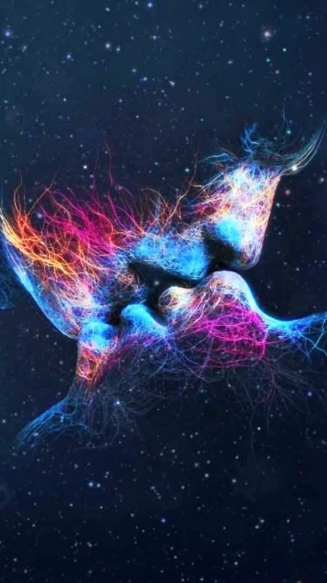 Love Connection Art, Romantic Artwork Couple, Soul Mates Art, Soulmates Art, Twin Flame Art, Romantic Artwork, Body Art Photography, Flame Art, Twin Flame Love