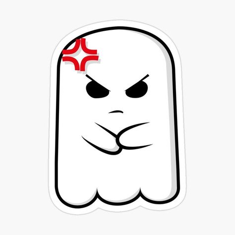 This angry ghost will supervise your work until he pressures you to finish it. He can wait for the rest of his dead life... and he'll be watching you. Decorate and personalize laptops, windows, and more. 4 sizes available. Angry Ghost, Angry Cute, Cute Ghost, Ghost, Gaming Logos, ? Logo