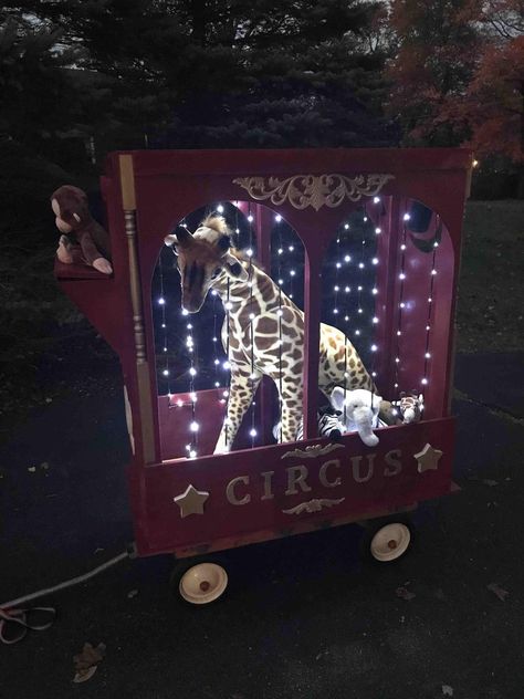 Daniel Tiger Trolley, Circus Wagon, Circus Music, Radio Flyer Wagons, Red Spray Paint, Halloween Circus, Gallon Of Paint, Daniel Tiger, Wooden Numbers