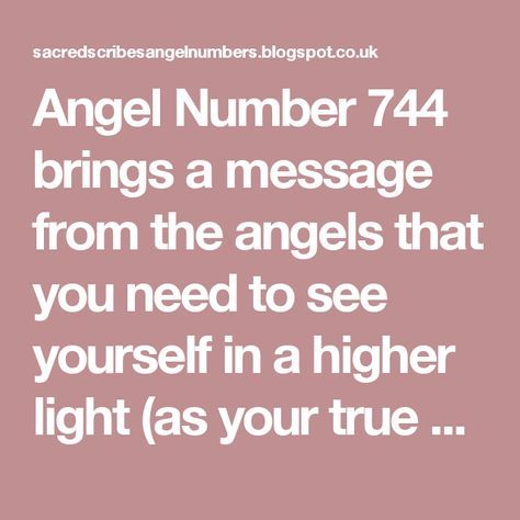 Angel Number 744 brings a message from the angels that you need to see yourself in a higher light (as your true self), and your angels are helping to boost your self-esteem and self-belief. Angel Meaning, Manifest Peace, Planets Astrology, Numerology Tarot, Faith In Yourself, Divine Purpose, Angel Signs, Numerology Numbers, Life Mission