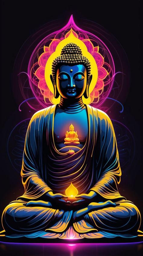 Embrace peace and serenity with this stunning neon Buddha meditation wallpaper. The vivid colors and intricate design bring a modern twist to traditional Buddhist art, perfect for your device background or spiritual space. Download this high-definition spiritual wallpaper from my Zedge profile and experience the calming energy every time you unlock your screen. Buddha Meditation Wallpaper, Buddhist Wallpaper, Meditation Wallpaper, Zedge Wallpapers, Spiritual Space, Neon Buddha, Spiritual Wallpaper, Zen Design, Buddha Meditation