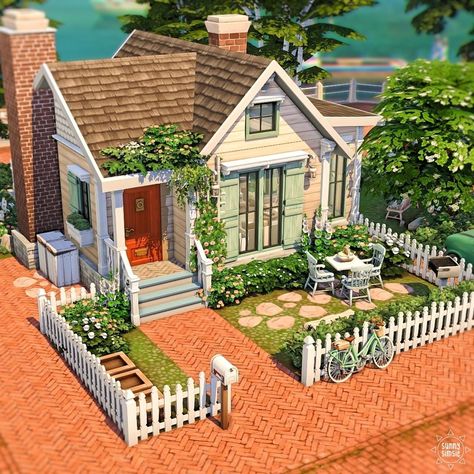 💛 check out the speedbuild on youtube.com/sunnysimsie I've build a cute cottage in Brindelton Bay! AND there is also a speedbuild for… | Instagram Decorated Apartments, Sims Gallery, Snowy Escape, Sims 4 Cottage, Room Romantic, Sims Freeplay Houses, Sims 4 Content, Backyard Kids, Suburban Home