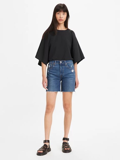 Capsule Wardrobe Outfit Ideas, Long Denim Shorts, Mid Thigh Shorts, Spring Summer 23, Capsule Wardrobe Outfits, Style Evolution, Color Crush, Levi's 501, Up North