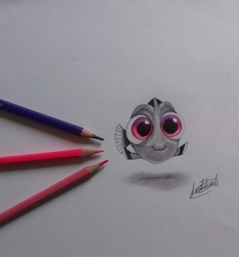 Baby Dory Tattoo, Dory Tattoo, Tattoo Dream, Nemo Fish, Drawing Realism, Baby Dory, Dory Fish, Drawing Baby, New Drawing