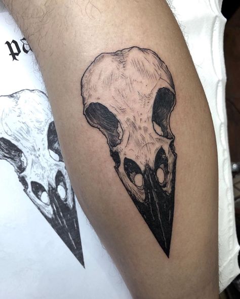 Rate This Bird Skull Tattoo 1 to 100 #tattoo #tattoos #smalltattoos #amazingtattoo #beautifultattoos #watercolorTattoo #InspirationalTattoos #ArtTattoo #NeonTattoo #CoolTattoos #TattooDrawings #BodyArtTattoo #Tattoo Sketches #FootTattoos #CelestialTattoo Raven Skull Chest Tattoo, Chicken Skull Tattoo, Crow Skull Tattoo Design, Vulture Skull Tattoo, Animal Skull Chest Tattoo, Macabre Tattoo Ideas, Bird Skull Tattoo Design, Raven Skull Tattoo Design, Animal Bone Tattoo