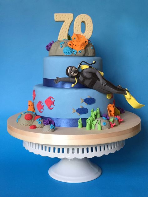 Diver Cake, Baby Birthday Cakes, Cakes For Men, Baby Birthday, Birthday Cakes, Diver, Diving, Birthday Cake, Pastel