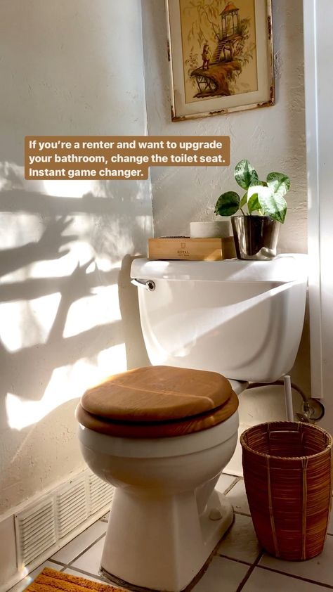 Wood Toilet Seat Bathroom, Toilet Seat Ideas, Wooden Toilet Seat, Wooden Toilet Seats, Wood Toilet Seat, Bathroom Ensuite, Pallet Bed, Mcm Furniture, St Moritz