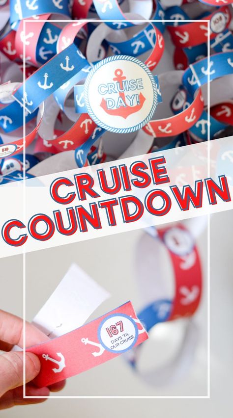 If you've got a cruise booked, this is the post for you! Use this printable to create a paper chain for your cruise countdown! Cruise Countdown Printable, Cruise Countdown Ideas, Cruise Countdown, Countdown For Kids, Cruise Life, Paper Chain, Paper Chains, Royal Caribbean Cruise, Caribbean Cruise