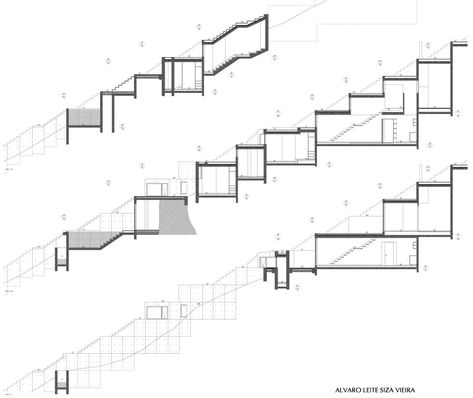 Gallery - Flashback: Tolo House / Alvaro Leite Siza - 43 Skip Floor, Social Housing Architecture, Terrace Houses, Portuguese Architecture, Alvaro Siza, Slope House, Park Project, Toyo Ito, Hillside House