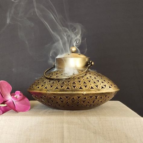 Candle Table Decorations, Metal Home Decor, Incense Burner Holder, Puja Room, Brown Hand, Meditation Gifts, T Lights, Incense Holders, Incense Cones