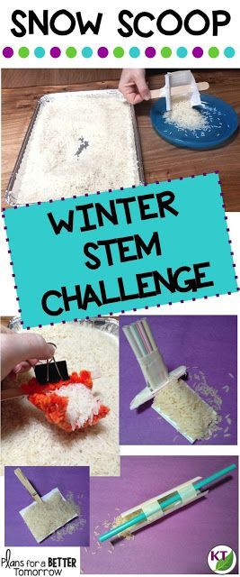 WINTER STEM Challenge: In Snow Scoop, students essentially build a snow shovel, aiming for the most efficient removal of "snow" possible, with a couple of tweaks added in! Comes with modifications for grades 2-8. Arctic Kindergarten, Winter Stem Challenges, Stem Winter, Winter Stem Activities, Winter Stem, Stem Club, Steam Lessons, Steam Challenges, Winter Science