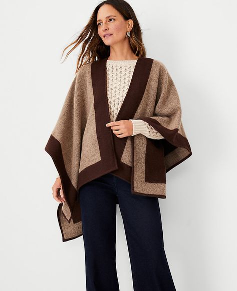 Oversized Open Poncho | Ann Taylor Open Poncho, Open Front Poncho, Poncho Wrap, Women's Sweaters, Cute Sweaters, Comforters Cozy, Stylish Women, Effortless Style, Ann Taylor