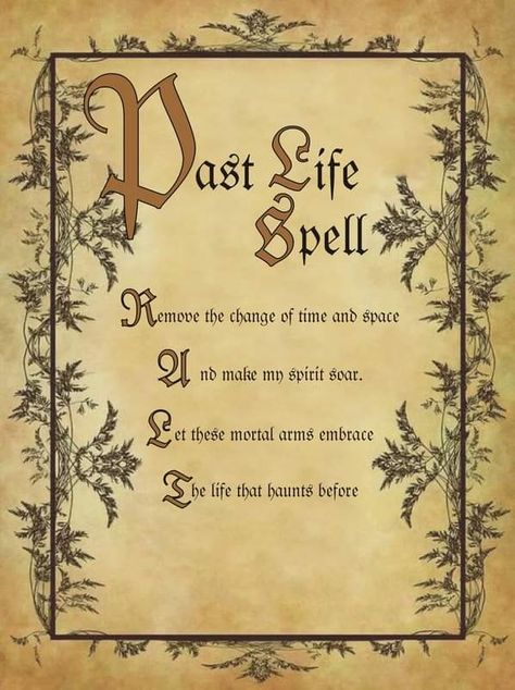 Past Life Spell, Herb Spells, Spells For Protection, Herbs Recipes, Magickal Correspondences, Halloween Spell Book, Witchcraft Spells For Beginners, Halloween Spells, Charmed Book Of Shadows