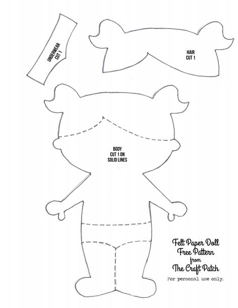 felt paper doll free pattern.pdf - Google Drive Felt Doll Tutorial, Felt Doll Pattern, Doll Template, Scrap Projects, Felt Doll Patterns, Quiet Book Templates, Felt Sewing, Felt Toys Patterns, Diy Quiet Books