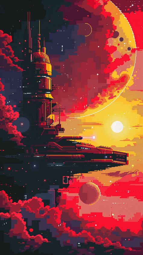 Pixel Art Inspired SciFi Wallpapers 👉 Click the image/link to download for free in high quality 🖥️Subscribe for Daily Free Wallpapers at Coolnerdstuff.com #pixelartwallpaper #pixelart #wallpaper4k Pixel Art Wallpaper 4k, Pixel Art Wallpaper, Wallpaper 4k, Free Wallpaper, Retro Vibe, Mobile Wallpaper, Art Wallpaper, Pixel Art, Sci Fi