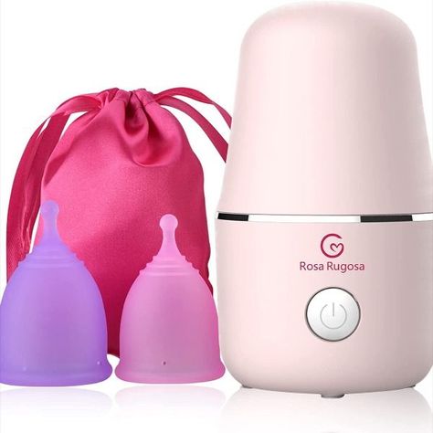 ROSA RUGOSA® Menstrual Cup Steamer, Portable Menstrual Cup Wash Kit, Comes with Two Reusable Period Cup, High Temperature, Great Partner for Women Travel Menstral Cup, Diva Cup, Rosa Rugosa, Period Cup, Menstrual Cups, Pink Cups, Menstrual Cup, Pots And Pans Sets, Feminine Hygiene