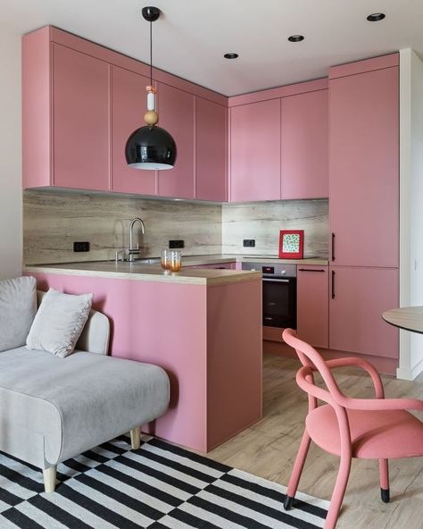 Dream Kitchens Design, Pink Kitchen, Apartment Decor Inspiration, Home Room Design, Dream House Decor, Apartment Design, 인테리어 디자인, Home Decor Kitchen, House Rooms