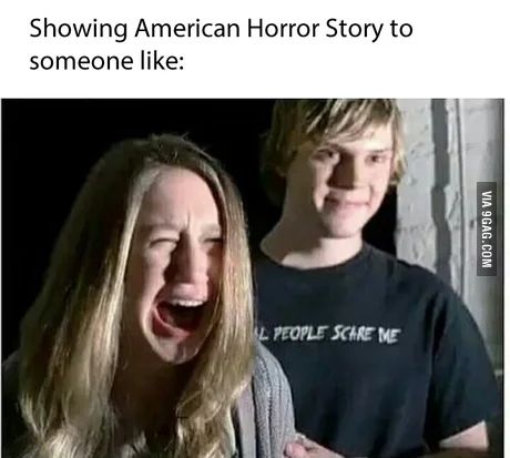 Horror Movies Scenes, Ahs Funny, American Horror Story Memes, American Horror Story Funny, Tate Ahs, Evan Peters American Horror Story, Ahs Cast, Movies Scenes, Tate And Violet