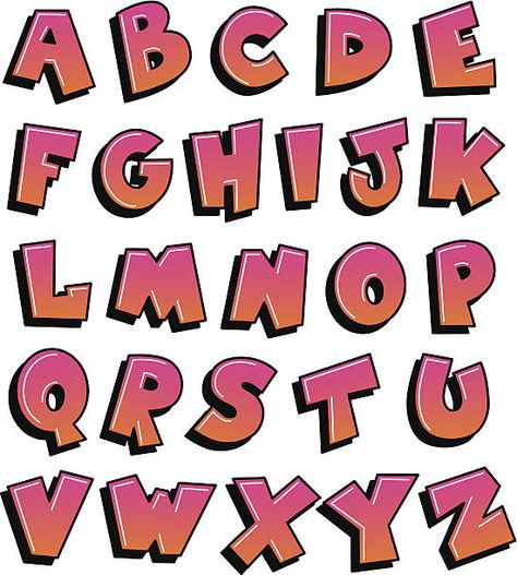 Pop Art Font, Font Styles Alphabet, Cool Fonts Alphabet, Alphabet Graffiti, Graffiti Fonts, Graffiti Lettering Alphabet, Font Bubble, Bubble Font, Graffiti Text