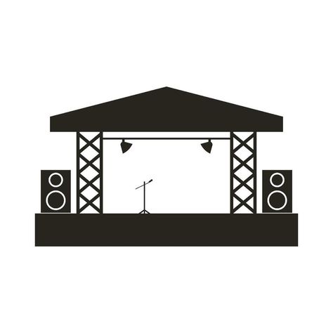 music festival stage icon Concert Drawing Illustration, Concert Drawing, Stage Drawing, Music Festival Stage, Festival Stage, Portfolio Art, Art Hacks, Easy Drawings For Beginners, Event Stage