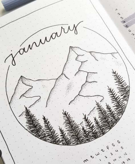 37 Best January Spreads to Start off 2021 - atinydreamer January Bujo Cover, Bujo January, January Bujo, Journal January, Bujo Spreads, January Bullet Journal, Organization Bullet Journal, Bullet Journal Font, Bullet Journal Cover Ideas