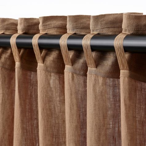 DYTÅG curtains, 1 pair, dark beige, 57x98" - IKEA Dytåg Curtains, Beige Curtains Living Room, Curtains Without Sewing, Brown Curtains, Beige Curtains, Dining Room Curtains, Curtain Length, Curtain Texture, Ikea Family