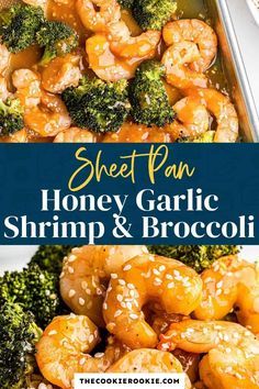 Honey Garlic Shrimp And Broccoli, Garlic Shrimp And Broccoli, Shrimp Broccoli, Honey Garlic Shrimp, Seafood Shrimp, Easy Sheet Pan Dinners, Sheet Pan Suppers, Shrimp And Broccoli, Sheet Pan Dinners Recipes