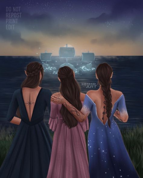 Art by 🎨 : @hmmr.art Rhysands Sister Fanart, Archeron Sisters Fanart, Feyre And Tamlin Wedding, Booktok Fanart, Acotar Party, Cassian Nesta, Sjm Fanart, Archeron Sisters, Sjm Books