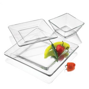 Mainstays 12-Piece Square Glass Dinnerware Set Clear Glass Dinnerware, Dinnerware Sets Walmart, Clear Glass Plates, Square Dinnerware Set, Modern Dinnerware, Glass Dinnerware, Nest Design, Everyday Dishes, Ceramic Dinnerware