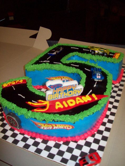 5 cake Car Track Cake, Cars Cake For Boys, Race Cars Cake, Race Track Cake, Car Cakes For Boys, Racing Cake, Mario Brothers Birthday Party, Race Car Cakes, Cars Birthday Cake