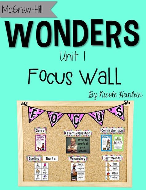 Focus Wall posters and cards for McGraw Hill's Reading Wonders program for first grade - Unit 1 Wonders Focus Wall, Wonders First Grade, Wonders Curriculum, Wonders Reading Programs, Wonders Reading Series, Focus Walls, Mcgraw Hill Wonders, Focus Boards, Reading Wonders