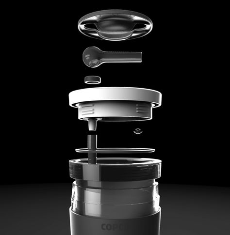 The Orbit Hydration Vessel by Mason Umholtz, via Behance Exploded View, Product Presentation, Presentation Layout, Design Presentation, Conceiving, Board Inspiration, Presentation Board, Presentation Design, The Original