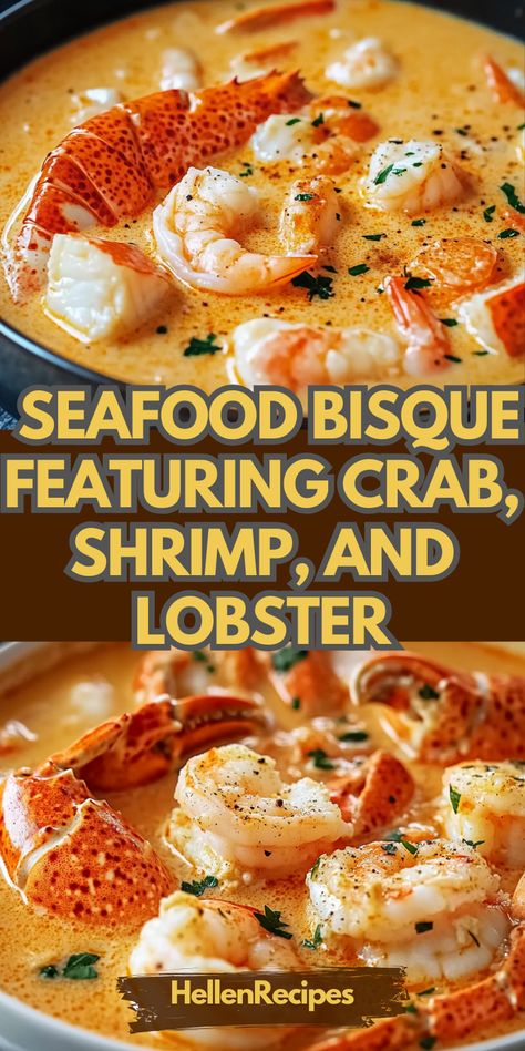 Dive into a bowl of creamy seafood chowder that showcases the best of the ocean! This Seafood Bisque with crab, shrimp, and lobster combines tender seafood with a velvety broth, creating a luxurious dish that warms the soul. Perfect for gatherings or a special dinner at home, this bisque can be easily prepared with simple ingredients. Impress your loved ones with an elegant presentation and delightful flavors that will have them craving more. Pair it with a fresh salad or crusty bread for the...