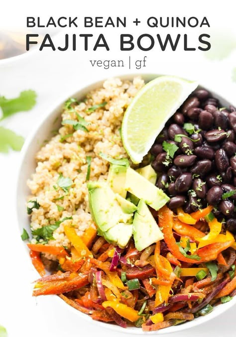 Meal Prep Vegan, Black Bean Recipes, Black Bean Quinoa, Fajita Bowls, Delicious Veggies, Simply Quinoa, Diner Recept, Quinoa Healthy, Vegetarian Recipes Dinner