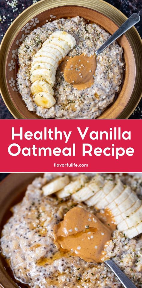 Start with an easy oatmeal base using this healthy oatmeal recipe. Add chia oats for extra nutrition and enjoy a creamy vanilla oatmeal that’s full of oatmeal flavors. It’s an easy yummy breakfast you’ll love every morning. Pregnancy Oatmeal Recipes, Meal Prep Oatmeal, Ways To Make Oatmeal, Gluten Free Oatmeal Recipes, Oatmeal Recipes Breakfast, Chia Oats, Low Carb Oatmeal, Easy Yummy Breakfast, Vanilla Oatmeal