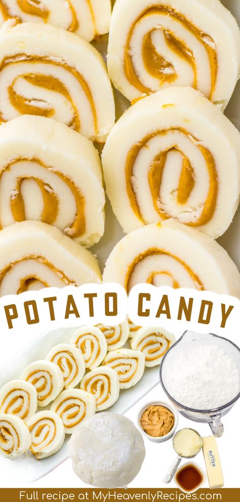 potato candy recipe Mashed Potato Candy, Unique Potato Recipes, Potato Candy Recipe, Butter Roll Recipe, Butter Mashed Potatoes, Christmas Candy Easy, Candy Apple Recipe, Potato Candy, Christmas Baking Cookies