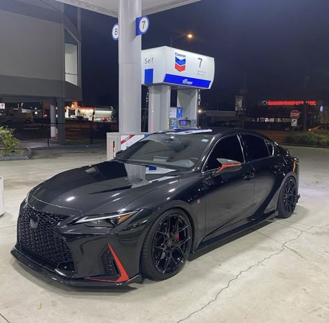 Caviar Black Lowered on Vossen HF-5 | IG: @luxes_fsport Custom Lexus Is250, All Black Sports Car, Black Lexus Car, Lexus F Sport 350, Lexus Is350 F Sport Black, Lexus Is350 F Sport 2023, All Black Lexus, Cars At Gas Station, Lexus Is350 F Sport Modified