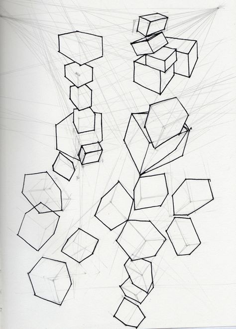 Squares In Perspective, 1 Point Perspective Drawing, Line Art Lesson, Square Drawing, Basic Sketching, Boat Drawing, Perspective Drawing Architecture, Perspective Drawing Lessons, Geometric Shapes Art