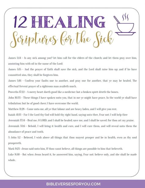 20 Powerful Healing Scriptures for the Sick - Bible Verses for You Scripture For Mental Healing, Verses For Healing Sickness, Scripture For Physical Healing, Bible Scripture For Healing, Bible Verse For Sickness Encouraging, Scripture For Healing Sick Family, Bible Verse For Health And Healing, Bible Verses For Healing Sickness, Bible Verse Healing Sick