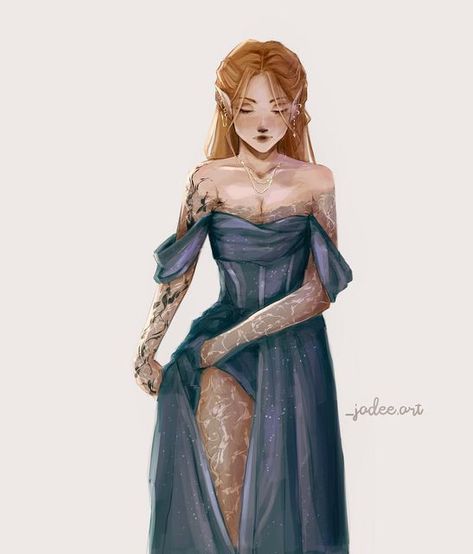 Feyre White Dress Acotar Fanart, Feyre Lilac Dress, Tamlin Beast Acotar Fanart, Gossamer Dress Feyre, Acotar Dresses Fanart, Feyre Inspired Outfit, Feyre High Lord Meeting Dress, Feyre In Night Court Clothes, Rhysand Outfit