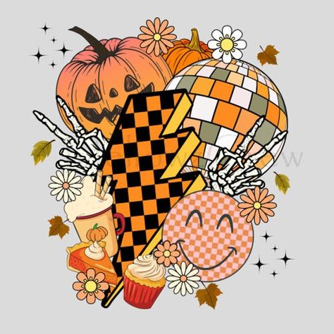 Fall Sublimation Ideas, Smiley Face Pumpkin, Groovy Elements, Canva Wallpaper, Halloween Eyeshadow, Halloween Cricut, Fall Sublimation Designs, Halloween Sublimation Designs, Fall Clipart