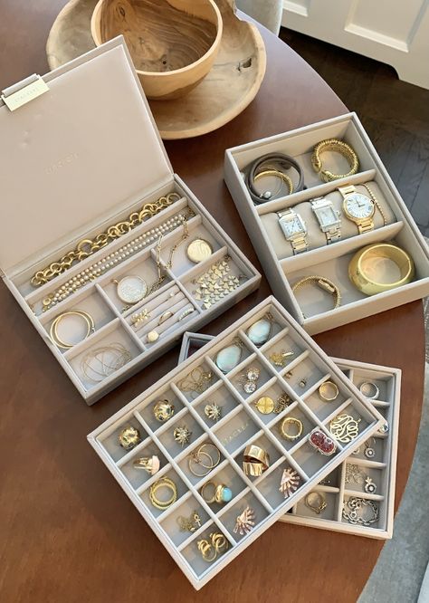 Stackable Jewelry Storage, Watch And Jewelry Storage, Jewelry Box Organization, Stackers Jewelry Boxes, Stackable Jewelry Organizer Trays, Jewellery Storage Aesthetic, Jewellery Box Aesthetic, Jewelery Storage, Jewelry Box Aesthetic