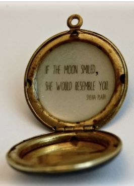 Quotes Space, Plath Quotes, Moon Locket, Sylvia Plath Quotes, Vintage Locket, Vintage Moon, Necklace Quotes, Jewelry Quotes, Vintage Lockets