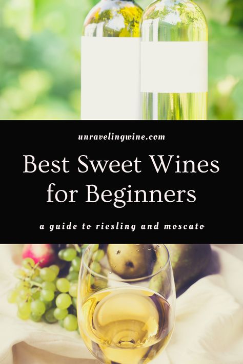 If you're new to wine, you'll likely start with some sweet wines. Learn the differences between Moscato and Riesling which are the best sweet wines for beginners. Best Sweet Wine For Beginners, Wine For Beginners, Best Sweet Wine, Best Wine For Beginners, Best Wines For Beginners, Sweet Wine Recipes, Sweet Wines For Beginners, Stella Wine, Wine Tasting Food